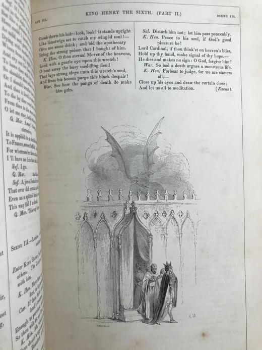 他把理查三世画成猪！1843年 莎士比亚作品集（存2卷） 肯尼·梅多斯近千幅版画插图 真皮精装16开 商品图12