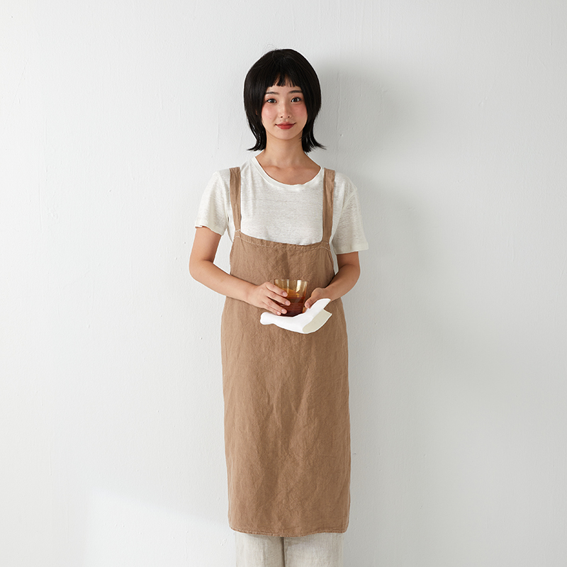 麻+汉麻围裙-泥黄 厨房/园艺 纯麻质地