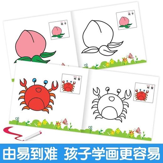 宝宝绘画启蒙涂色书 儿童0-3岁 3-6岁儿童简笔画涂鸦填色本书绘画涂色书启蒙早教认知涂色绘本 宝宝学画画涂色书(全12册) 商品图3