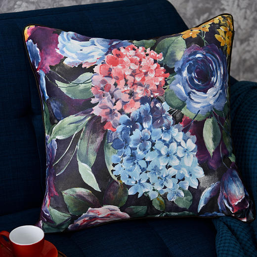 绣球花抱枕花朵贡缎靠包 商品图2