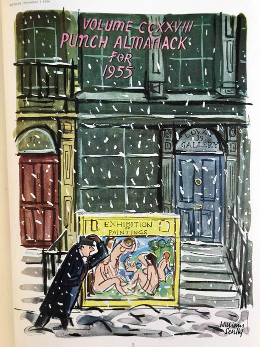 1955年1-6月 英国讽刺漫画杂志《笨拙》（含多幅彩色） 漆布精装16开 商品图2