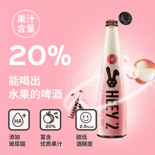 Reberg莱宝精酿啤酒 荔枝味玻尿酸307ml*4瓶啤酒果味啤酒新品 商品图1