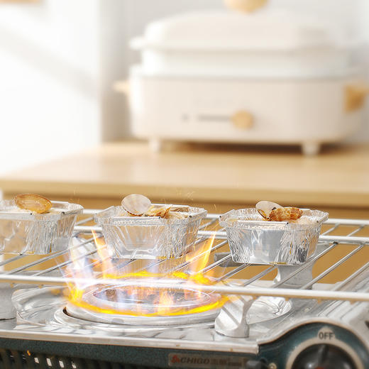 烤鸡蛋锡纸盒烧烤专用烤箱心形家用空气炸锅铝箔碗小圆一次性餐盒 商品图3