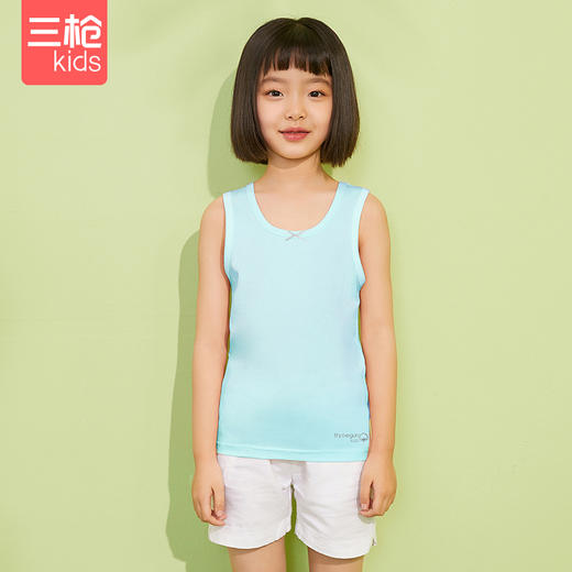 Threegun三枪 【舒肤棉】罗纹女童打底儿童背心-39080A011 商品图2