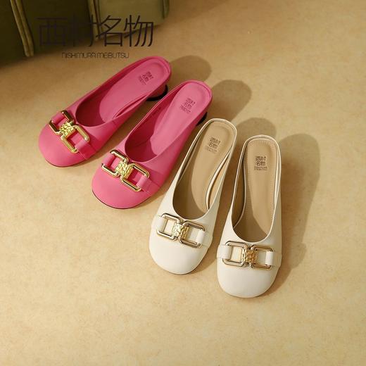 西村名物2022夏季新款单鞋女复古小众设计穆勒拖11531 商品图4