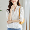 清新优雅，法式镂空绣花五分袖漂亮小衫上衣HR-KFG26038 商品缩略图2