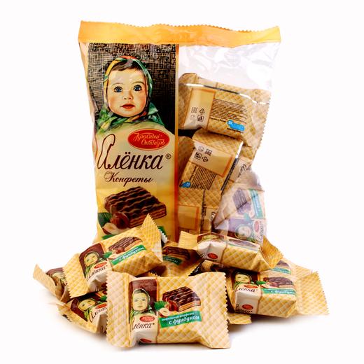 【中欧班列精选】WWJ 俄罗斯进口爱莲巧大头娃娃巧克力榛仁碎威化糖果 250g 商品图11