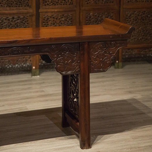 清 红木夹头榫螭龙纹大翘头案 商品图3