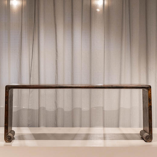 清 红木云纹板足书卷式炕几 商品图0