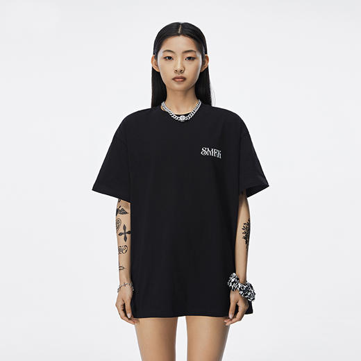 预售|SMFKoversize 短袖T恤女夏黑色/白色 CT004B.潮快闪[福利品] 商品图1