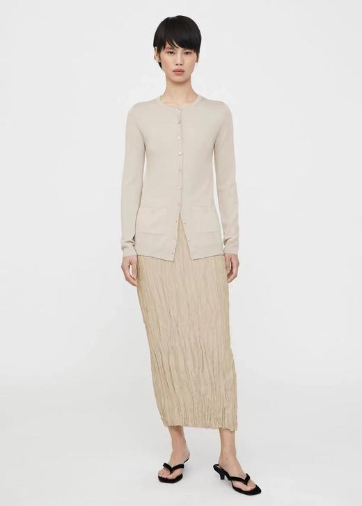 TOTEME 米灰色圆领羊毛开衫 商品图3