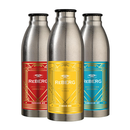 莱宝reberg鲜啤酒手工精酿混合装鲜啤650mlx3瓶不锈钢瓶啤酒生啤