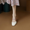 韩版仙女蝴蝶结玛丽珍鞋，牛皮粗中跟单鞋 WC-M9768 商品缩略图3