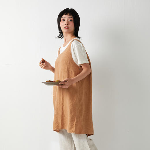 麻+汉麻围裙赭石 厨房园艺 纯麻质地 可做外搭裙 商品图2