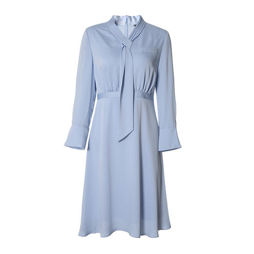 EITIE爱特爱秋冬新款气质飘带收腰显瘦A字中袖连衣裙6707402 商品图11