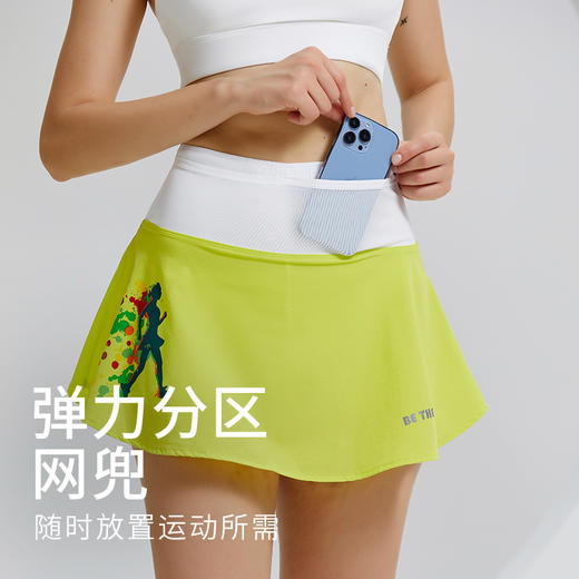 科里芙 假两件印花短裙全腰围多口袋健身裙跑步运动女半身裙 商品图2