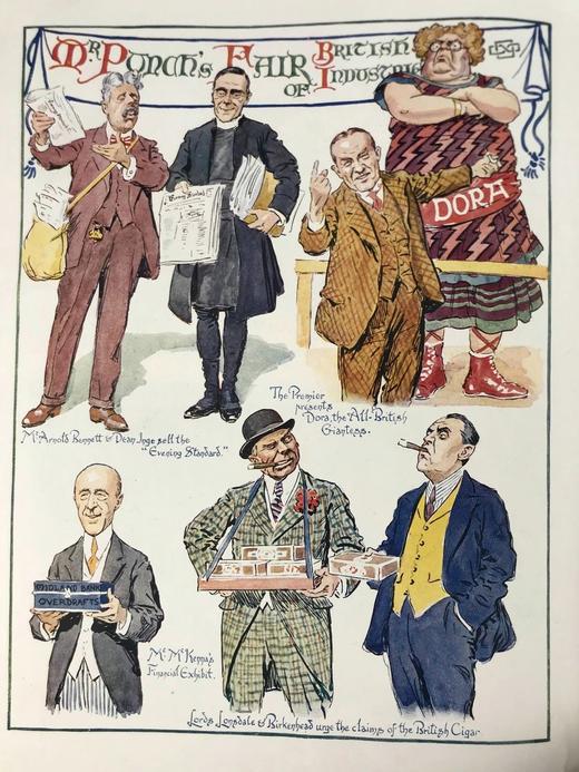 1928年1-6月 英国讽刺漫画杂志《笨拙》（含多幅彩色） 漆布精装16开 商品图8