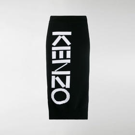 KENZO 高田贤三 女士棉质字母徽标刺绣半身裙 黑色 F962 JU563 814 99
