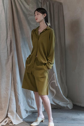 Studio Nicholson  石灰色/黛蓝色/苔藓绿ANTHOS针织短裤