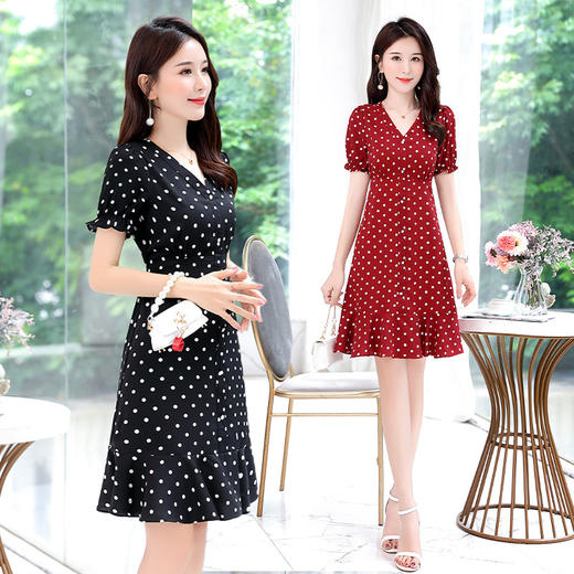 气质大方时尚潮流气质优雅高腰圆点潮流HR-WM20679 商品图3