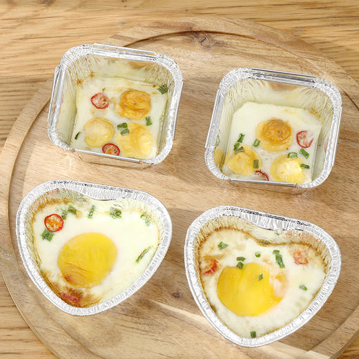 烤鸡蛋锡纸盒烧烤专用烤箱心形家用空气炸锅铝箔碗小圆一次性餐盒 商品图6