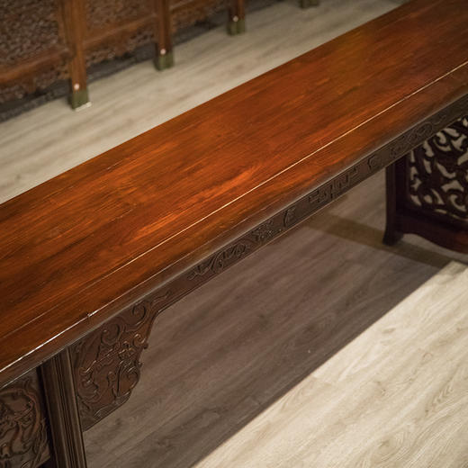 清 红木夹头榫螭龙纹大翘头案 商品图2