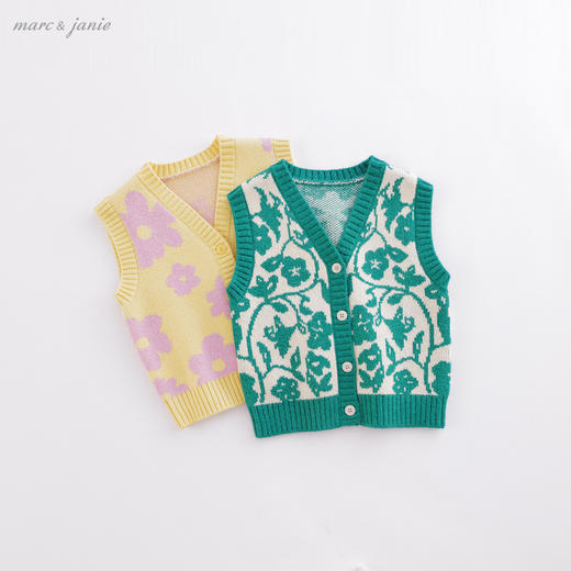 marcjanie马克珍妮秋装新款 女童时尚提花针织衫马甲221358 商品图0