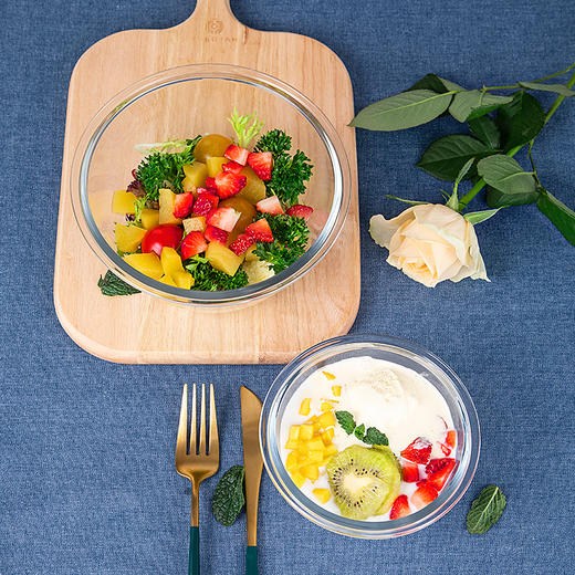 【笑麻麻荟&菲内克斯】钢化玻璃碗可爱甜品碗水果碗单个小碗冰激凌碗 个性 家用A 商品图12