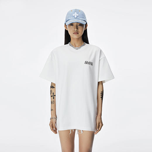 预售|SMFKoversize 短袖T恤女夏黑色/白色 CT004B.潮快闪[福利品] 商品图0