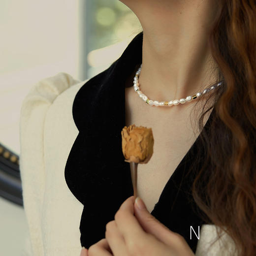 Oflye潮流饰品 天然珍珠项链女气质百搭简约锁骨链独特网红爆款配饰 商品图2