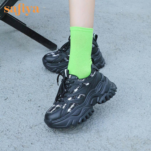 品牌定制| 索菲娅小香风花呢老爹鞋2022秋新款厚底休闲鞋SF23112411 商品图5