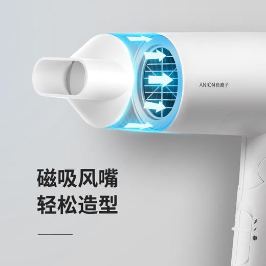 飞科（FLYCO） 电吹风机负离子护发家用磁吸集风嘴可折叠FH6276 1800W 【FH6276】磨砂白 磁吸风嘴 负离子系列 商品图1