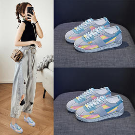 新款时尚百搭ins韩版阿甘鞋2022秋季新款休闲女鞋学生复古百搭板鞋女F1314-100