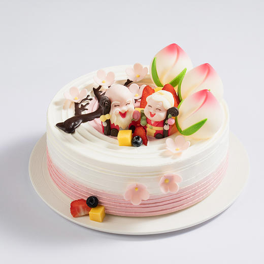 【送老人推荐】万寿福桃祝寿蛋糕，福星寿桃藏满鲜果与布丁，恭祝万寿无疆（YJ） 商品图4