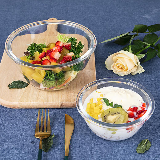 【笑麻麻荟&菲内克斯】钢化玻璃碗可爱甜品碗水果碗单个小碗冰激凌碗 个性 家用A 商品图11