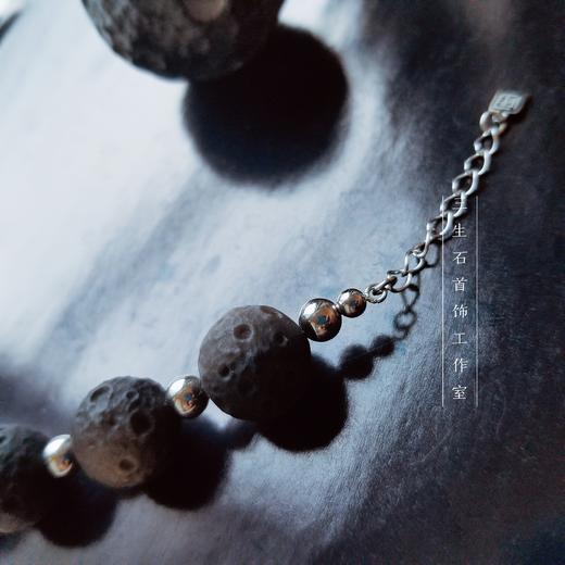 银曜石磨砂月球珠  陨石款手串 商品图3