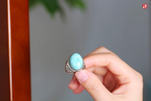 绿松戒指，925银镶 商品图4