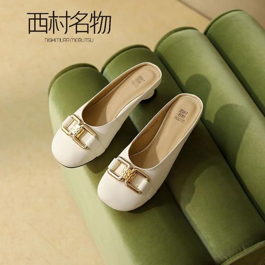 西村名物2022夏季新款单鞋女复古小众设计穆勒拖11531 商品图1