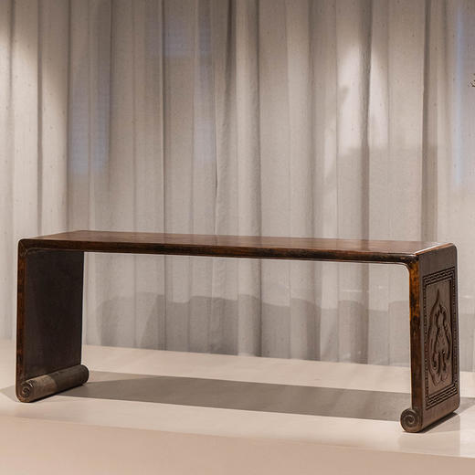 清 红木云纹板足书卷式炕几 商品图4