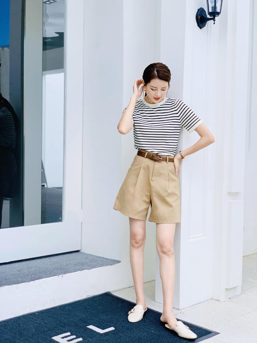 【百图lulu定制】【小A字短裤】买一送一，送腰带  轻休闲 轻通勤 夏日短裤 商品图5