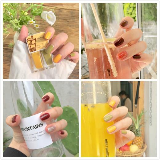 「夏日仙女美甲」NUSVAN时尚指甲油 奶茶系列双色可撕拉指甲油4gx2支 夏日度假系列不可撕拉指甲油9ml/支 水性健康 免烤速干 气味清新 商品图12