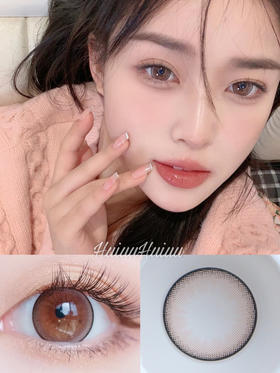 【大直径】Recolook-泡泡软桃棕14.5mm【年抛 0-800度 无525/575】