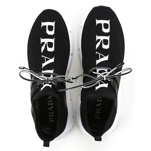 PRADA 普拉达 女士LOGO图案织物针织休闲运动鞋 黑色 1E344L 3V98 F0967 015 商品图3