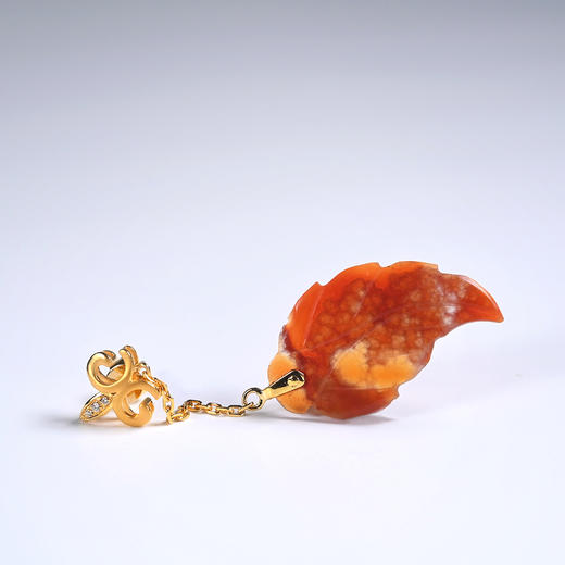 清代红玛瑙“秋叶”耳环 商品图4