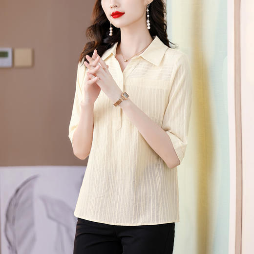 MZ 803173特大码纯色夏装POLO领减龄衬衫 商品图0