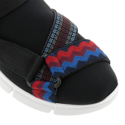 PRADA 普拉达 女士多色系带面料休闲运动鞋 黑色 1S913I 3KGQ F0JJ2 商品图2