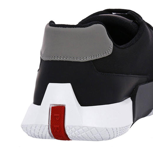 PRADA 普拉达 男士织物拼皮系带休闲运动鞋 黑色 4E3167 3H8I F0MSK 商品图3