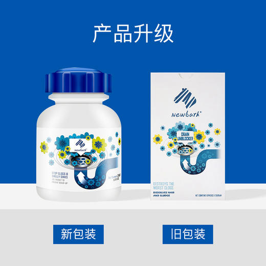 「管道该洗澡啦」英国进口 Newbark管道疏通剂 颗粒状  畅通无阻 清洁除臭疏通 三管齐下 管道通棒 商品图1