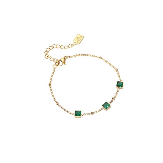 Oflye潮流饰品 复古祖母绿手链ins小众设计首饰女简约气质高质感手饰 商品图4