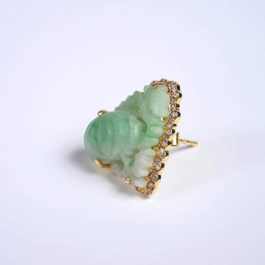 清代翡翠瓜果不对称耳钉 商品图4